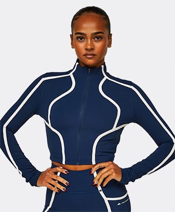 Womens Mantra Crop Long Sleeved Zip Top