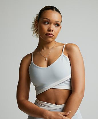 Womens Asana Strappy Cropped Top