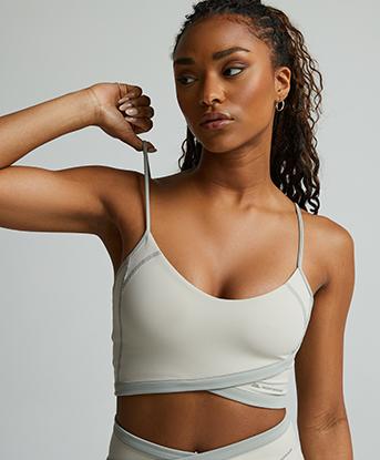 Womens Asana Strappy Cropped Top
