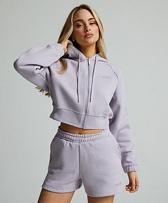 Womens Ersa Crop Full Zip Hoodie