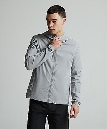 Woven Zip Through Hoodie