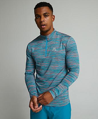 Montirex Trail 2.0 Quarter Zip T-Shirt | Plume / Pacific / Crimson
