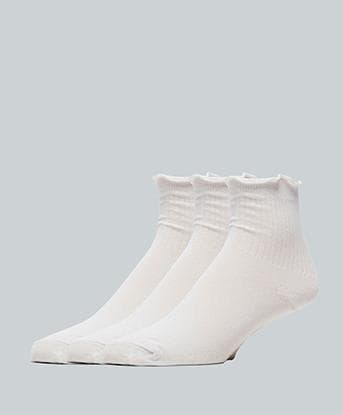 Womens 3 Pack Lettuce Hem Ankle Sock