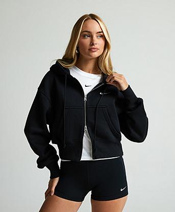 black nike swoosh tracksuit womens