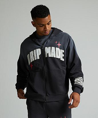 Selfmade Applique Zip Through Hoodie