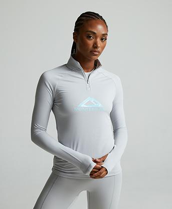 Womens Glide Crop Quarter Zip Long Sleeve T-Shirt