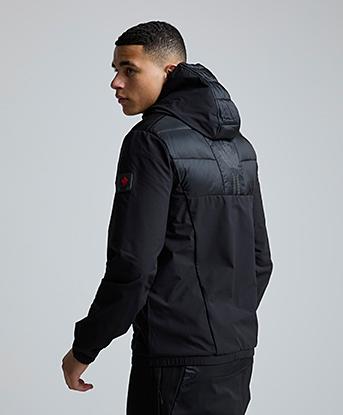 Zavetti Canada Arosio Hybrid Full Zip Hoodie | Jet Black | Footasylum
