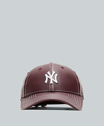 Womens Female NY Yankees Topstitch PU 9FORTY Cap