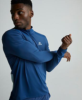 Montirex Strike Quarter Zip T-Shirt | Dawn / Naval | Footasylum