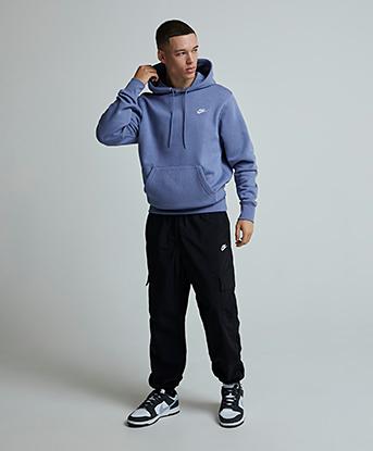 nike foundation overhead hoodie blue