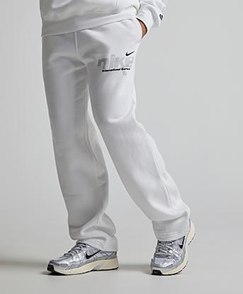 grey nike double swoosh joggers