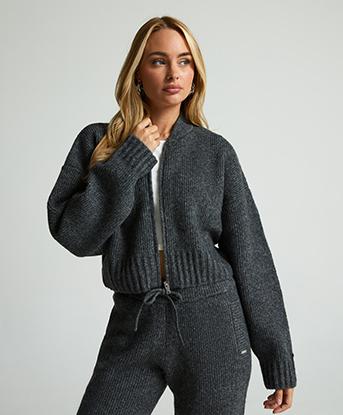 Forena Womens Iconic Ribbed Knitted Zip Through Cardigan
