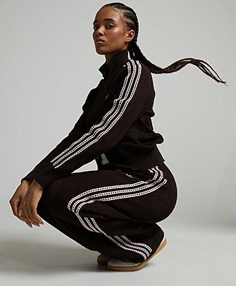 adidas Originals Womens Crochet Track Pant | Aurora Coffee
