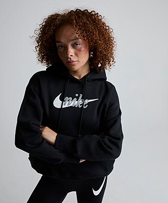 black nike swoosh tracksuit womens