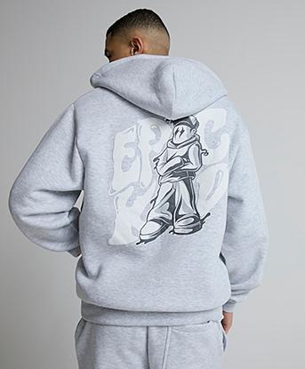Epic Kid Logo Zip Through Hoodie | Grey Marl | Footasylum