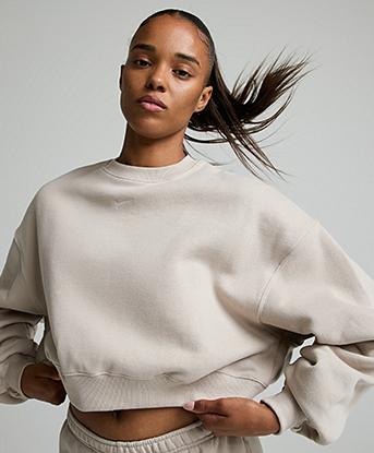 Nike Womens Studio Fleece Crop Crew Sweatshirt