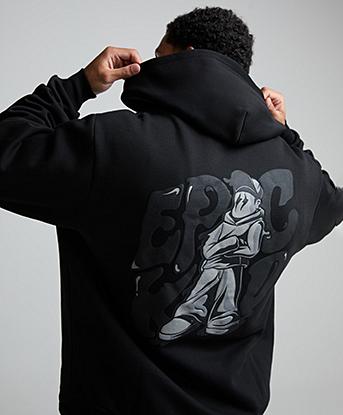 Epic Kid Logo Full Zip Hoodie | Jet Black | Footasylum