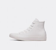 Converse Womens Chuck Taylor All Star High Leather Mono Trainer - White - Size 4.5