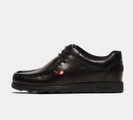 Kickers Junior Fragma Lace 2 Eye Leather Shoe - Black - Size 3