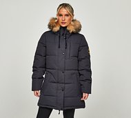 Zavetti Canada Womens Goshawa Puffer Parka Jacket - Grey - Size XS