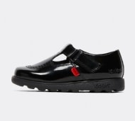 Kickers Nursery Fragma T-Bar Patent Shoe - Black - Size 7