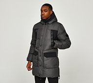 Zavetti Canada Everno Longline Puffer Parka Jacket - Grey - Size S