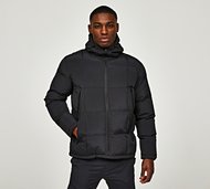 Brave Soul Box Quilt Crinkle Puffer Jacket - Black - Size XL