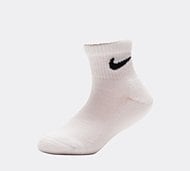 Nike Kids 3 Pack Basic Ankle Sock - White - Size 9.5-2.5