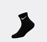 Nike Kids 3 Pack Basic Ankle Sock - Black - Size 9.5-2.5