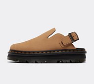 Dr. Martens Womens Zebzag Suede Casual Slingback Platform Mule - Tan - Size 7