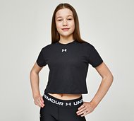 Under Armour Girls Crop Sportstyle Short Sleeve T-Shirt - Black - Size L/G