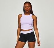 Nike Womens One Fitted Dri-FIT Crop Tank Top - Pink - Size XL