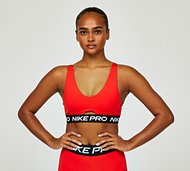 Nike Womens Pro Indy Plunge Sports Bra - Red - Size S