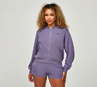 Nike Womens Chill Terry Full Zip Hoodie - Purple - Size L