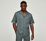 Belier Chain Print Resort Shirt - Green - Size XS
