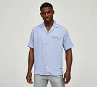 Belier Seersucker Short Sleeve Shirt - Blue - Size XS