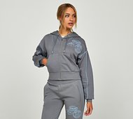 Mercier Womens OG Badge Piping Full Zip Hoodie - Grey - Size XL