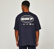 EA7 Graphic Series Globe T-Shirt - Navy - Size XS