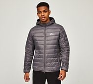 EA7 Train Core ID Down Hooded Jacket - Grey - Size S