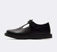 Kickers Infant Kopi Heart T-Bar Leather Shoe - Black - Size 11