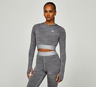 Montirex Womens Icon Lite Long Sleeved Crop T-Shirt - Grey - Size XL