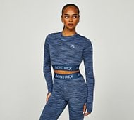 Montirex Womens Icon Lite Long Sleeved Crop T-Shirt - Blue - Size XS