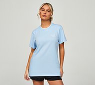adidas Originals Womens Sport Graphic Loose T-Shirt - Blue - Size XS