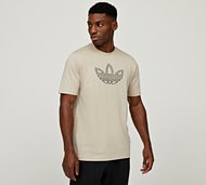 adidas Originals Outline Trefoil T-Shirt - Beige - Size XS