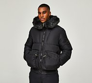 Glorious Gangsta Romarez Hooded Puffer Jacket - Black - Size S