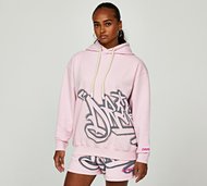 Dripmade Womens Graffiti Spray Overhead Hoodie - Pink - Size M