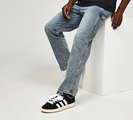 Authorized Authority Washed Loose Fit Denim Carpenter Jean - Blue - Size 28