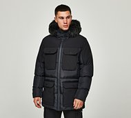 Alessandro Zavetti Marchetti Puffer Parka Jacket - Black - Size XS