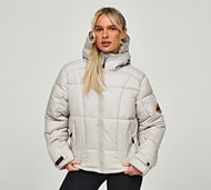 Zavetti Canada Womens Guilia Crop Puffer Jacket - Beige - Size L