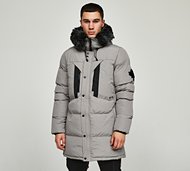Zavetti Canada Taillio Long Puffer Jacket - Grey - Size XS